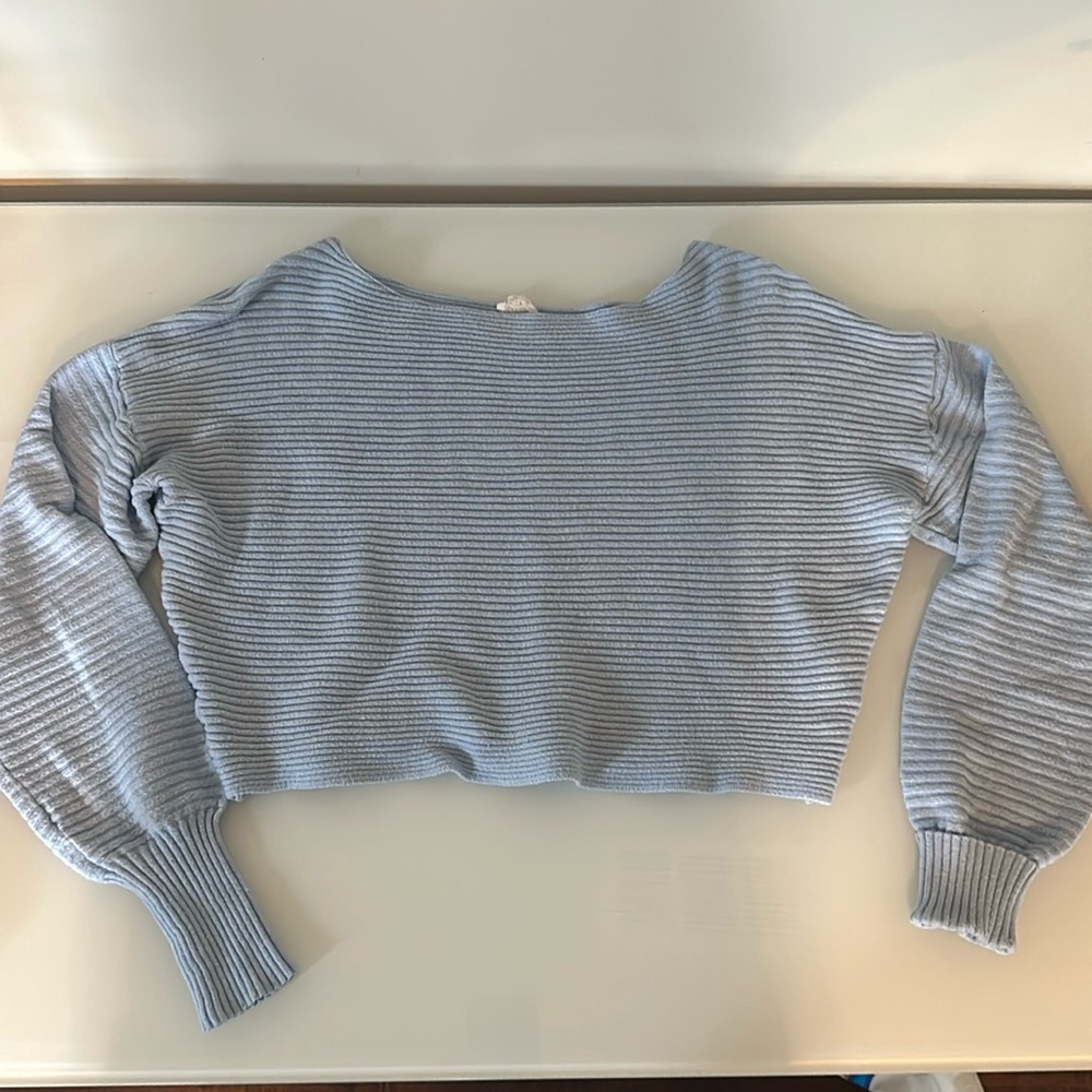 Garage cropped blue sweater